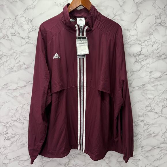Adidas Big & Tall Jacket sz 3XL Windbreaker Maroon NWT # H231 - Picture 7 of 11